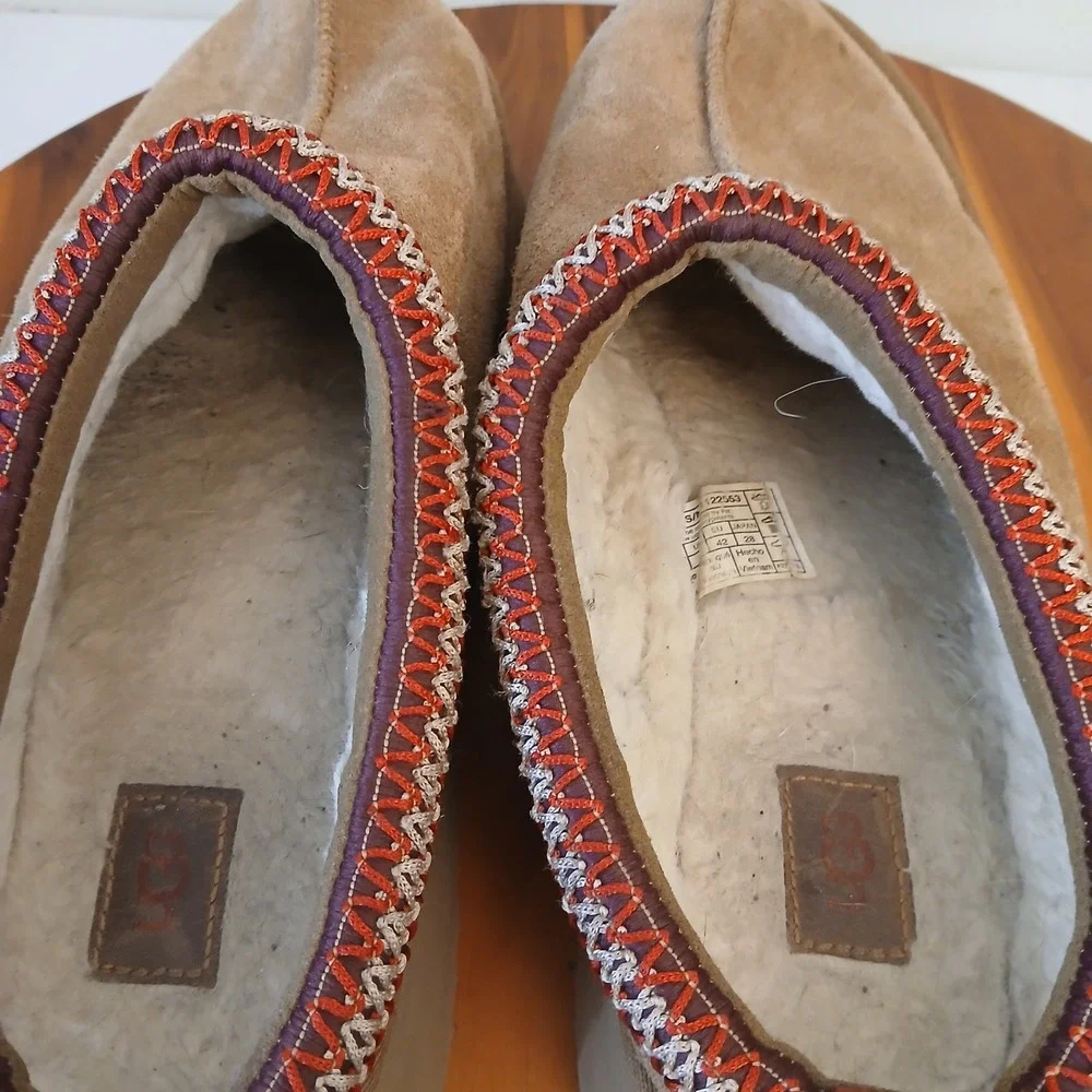 UGG Tasman Slippers Mens 11 Chestnut Tazz Platform Suede Shearling 1122553